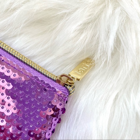 tarteš¦©Flamingo Sequin Makeup Bag Zipper Pouch 9.5āx7ā - Picture 3 of 6